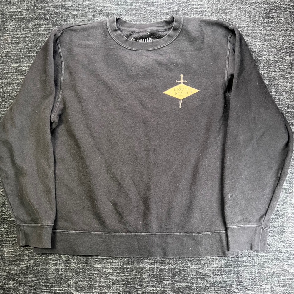 Liquid Death Sweatshirt Mens Medium Black Murder Your Thirst Skull Snake Graphic